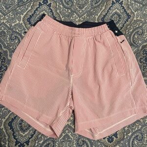 Red and White Striped Shorts